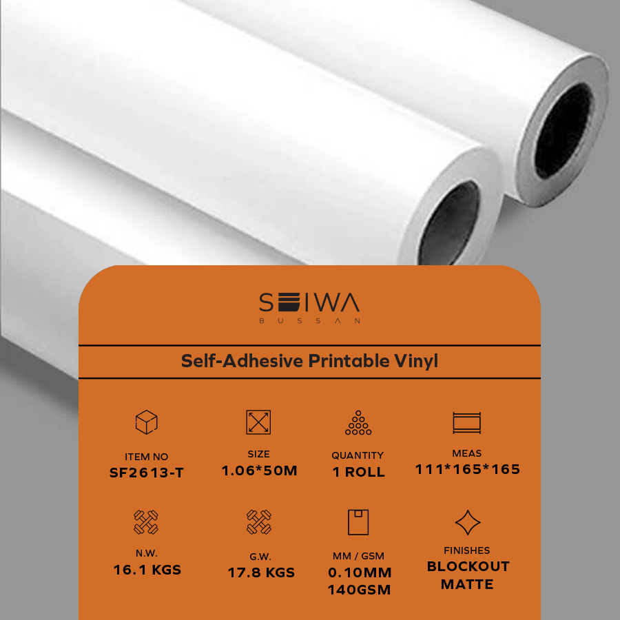 Self-Adhesive Printable Vinyl - Seiwa Bussan - Comunicação Visual